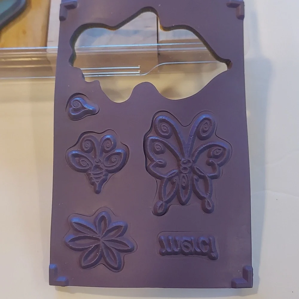 Rubber Stamps Flowers Butterfly Bee Heart French Theme